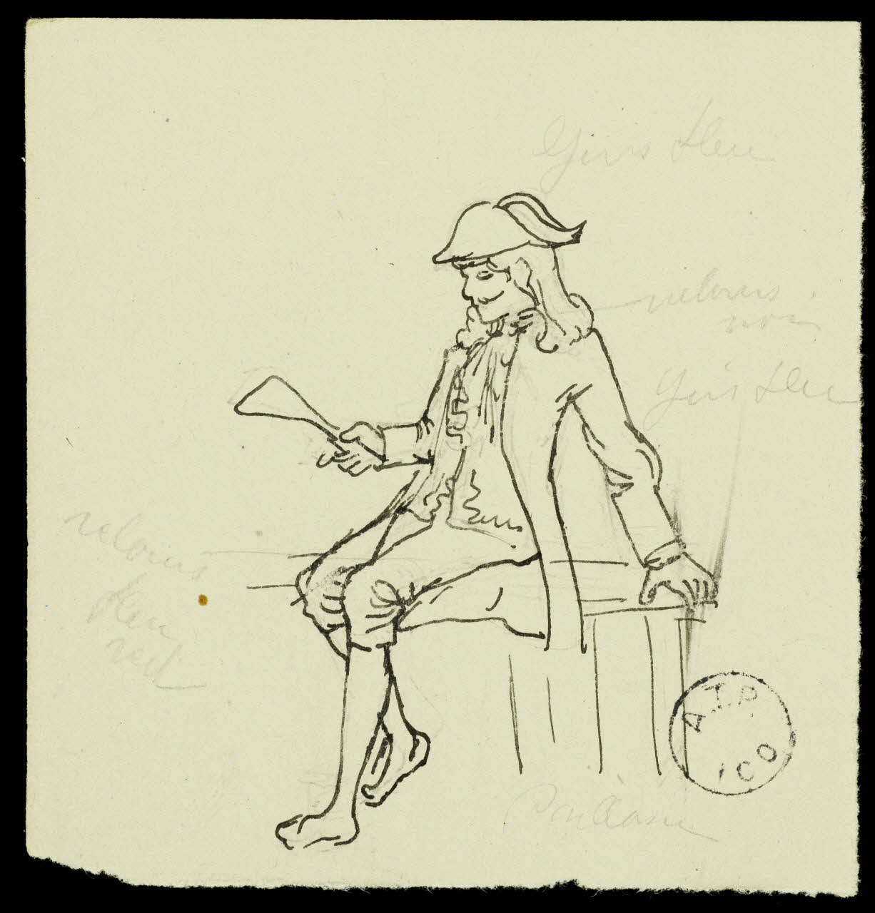 partie d'un ensemble de dessins Pirate au couteau 1968.102.2741.19 Photo Mucem