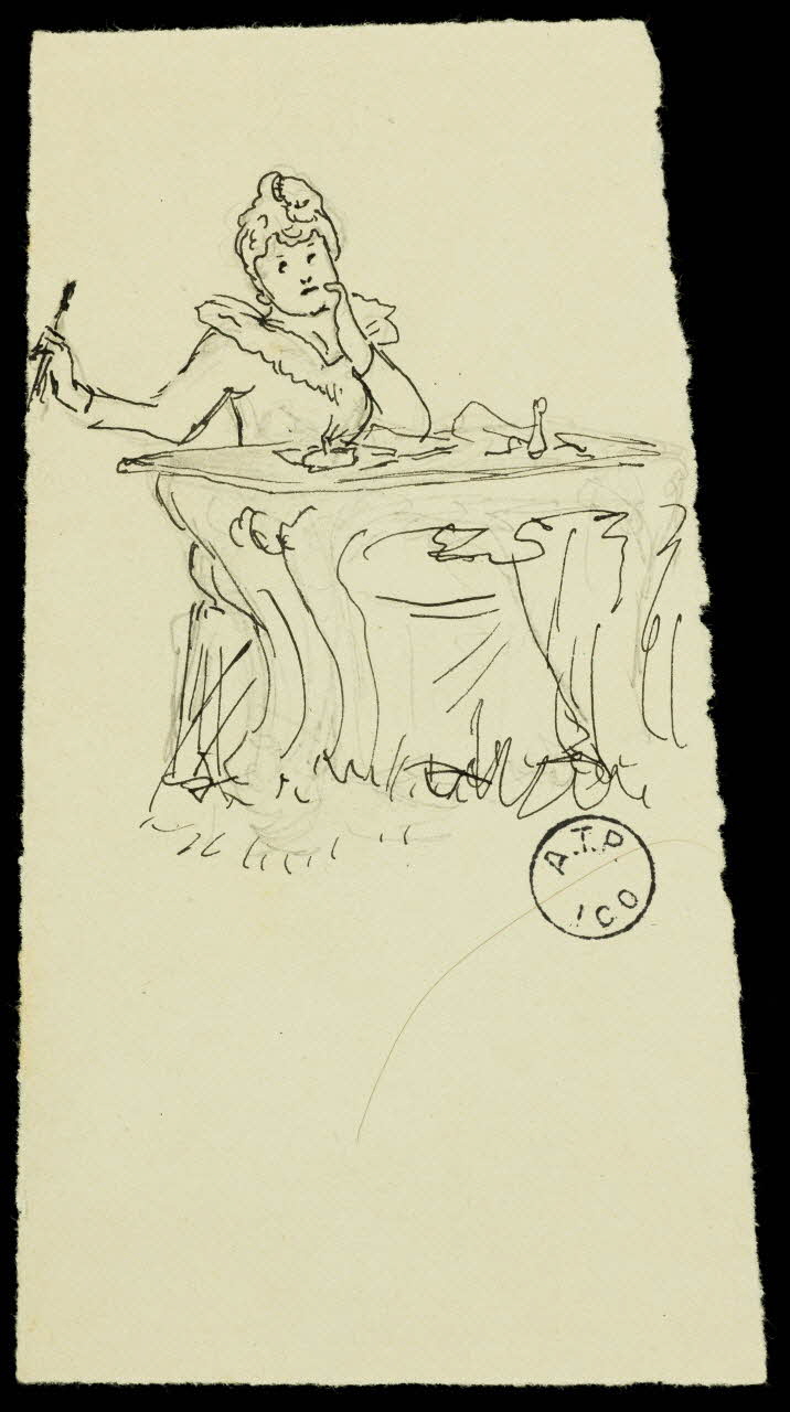 partie d'un ensemble de dessins Femme pensive 1968.102.2741.20 Photo Mucem