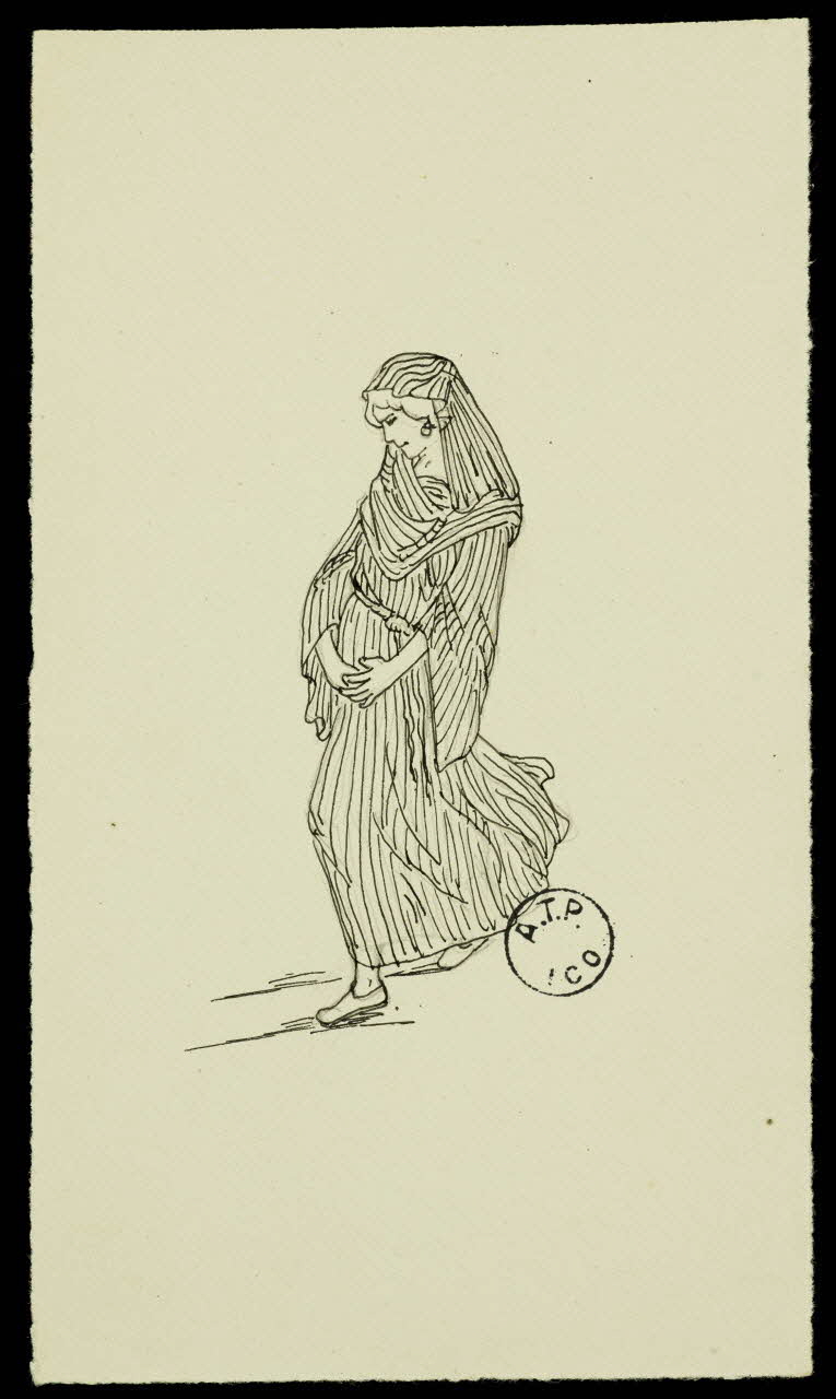 partie d'un ensemble de dessins Femme pieuse 1968.102.2741.23 Photo Mucem