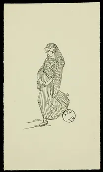 partie d'un ensemble de dessins Femme pieuse 1968.102.2741.23 Photo Mucem