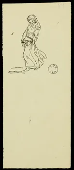partie d'un ensemble de dessins Croquis de femme pieuse 1968.102.2741.24 Photo Mucem