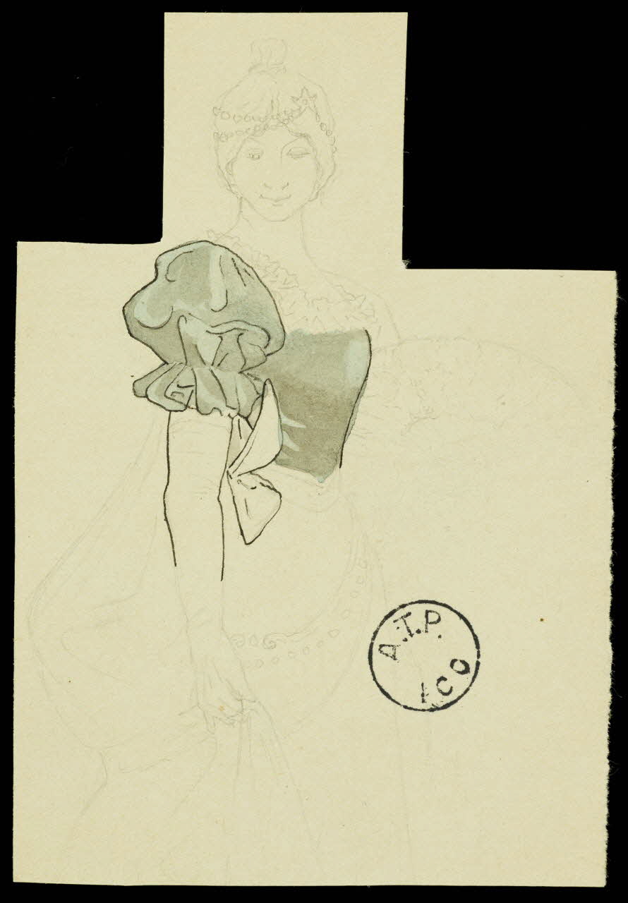 partie d'un ensemble de dessins Femme à la manche bouffante 1968.102.2741.26 Photo Mucem