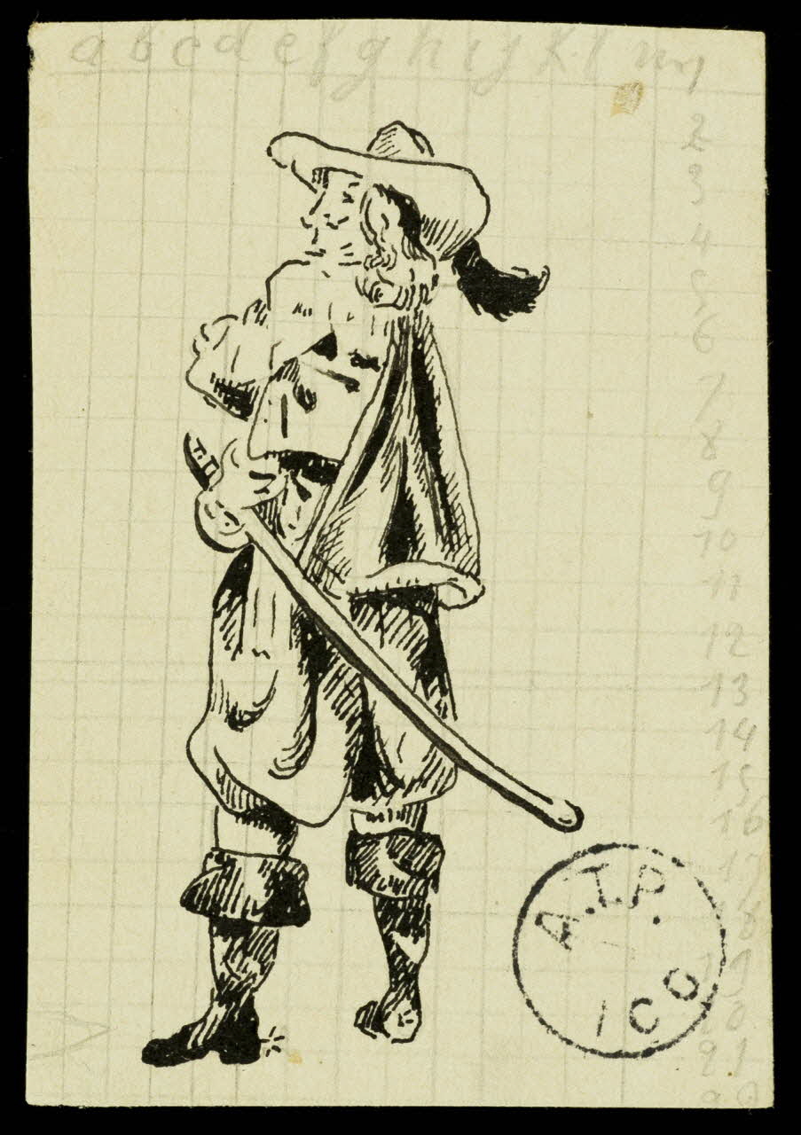 partie d'un ensemble de dessins Pirate et son épée 1968.102.2741.27 Photo Mucem