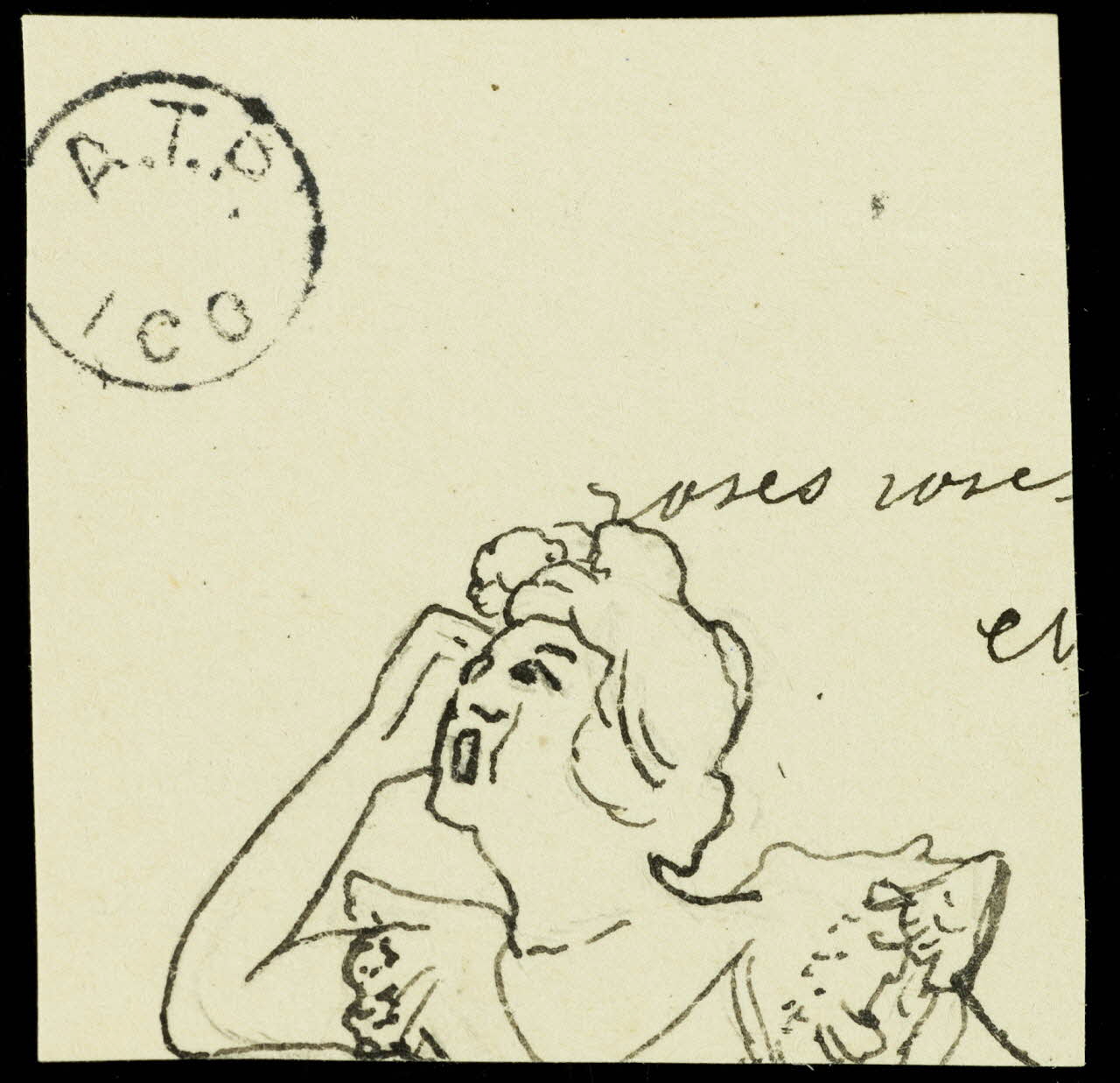 partie d'un ensemble de dessins Portrait de femme criant 1968.102.2741.28 Photo Mucem