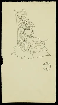 partie d'un ensemble de dessins Femme assise 1968.102.2741.32  Photo Mucem