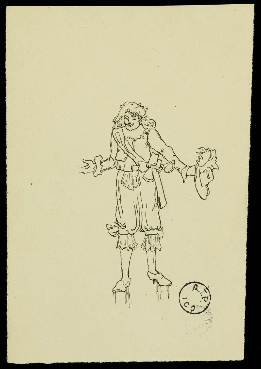 partie d'un ensemble de dessins Pirate saluant 1968.102.2741.33 Photo Mucem