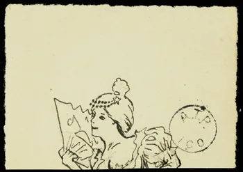 partie d'un ensemble de dessins Portrait de femme à l'éventail 1968.102.2741.35 Photo Mucem