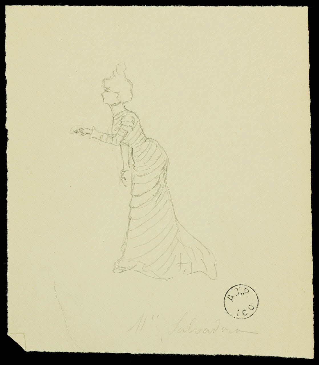 partie d'un ensemble de dessins Mme Salvadoro 1968.102.2741.40 Photo Mucem
