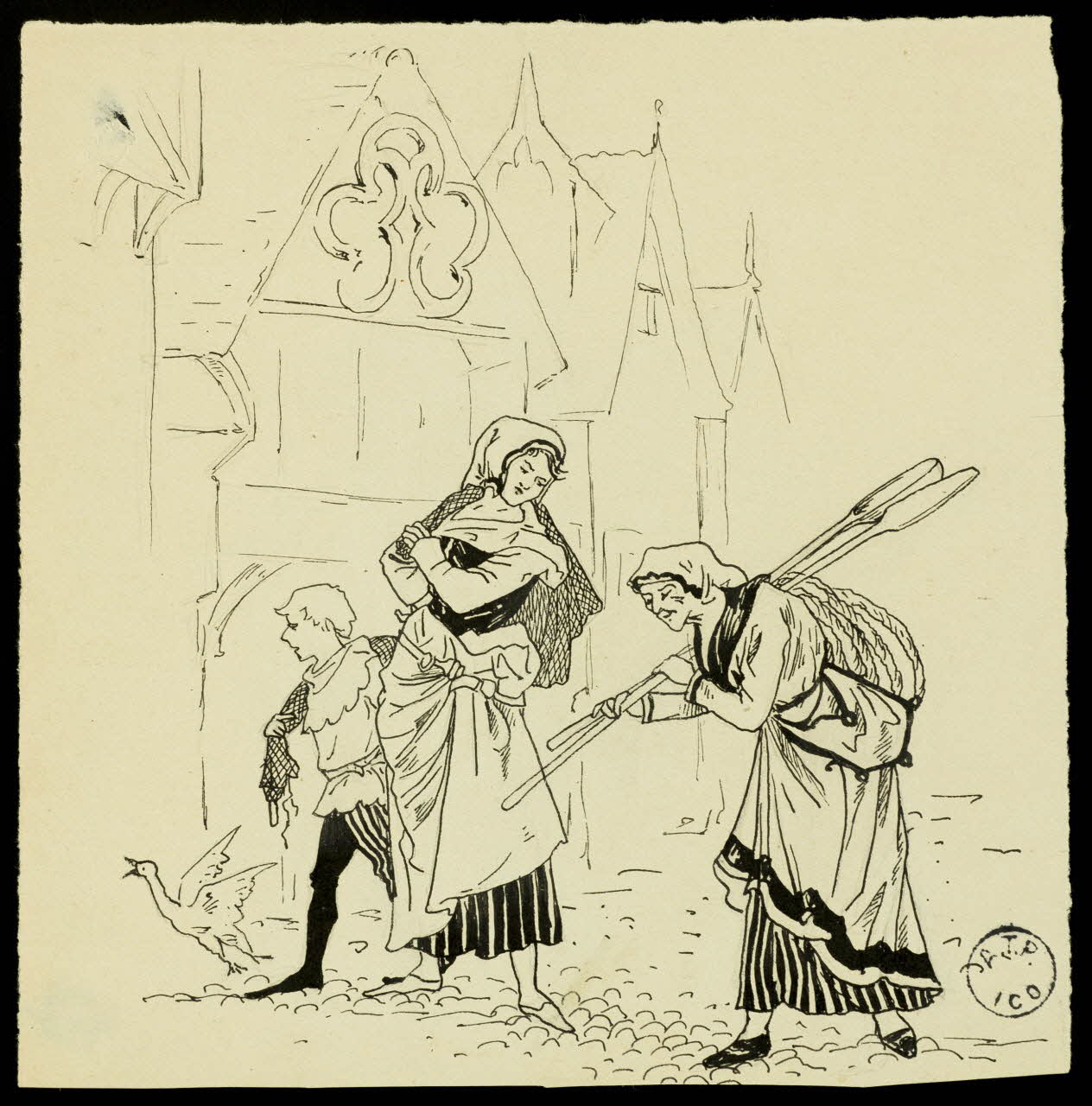 partie d'un ensemble de dessins Les femmes au travail 1968.102.2741.45 Photo Mucem