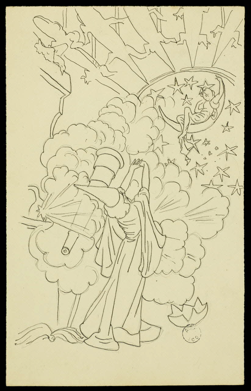 partie d'un ensemble de dessins THEATRE DE FOIRE 1968.102.2741.46 Photo Mucem