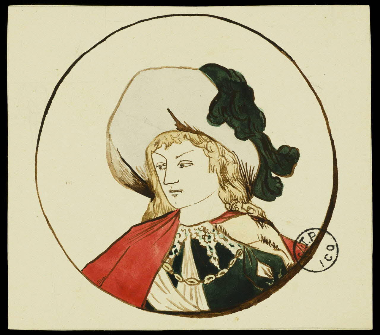 partie d'un ensemble de dessins Portrait de jeune homme au chapeau 1968.102.2741.5 Photo Mucem