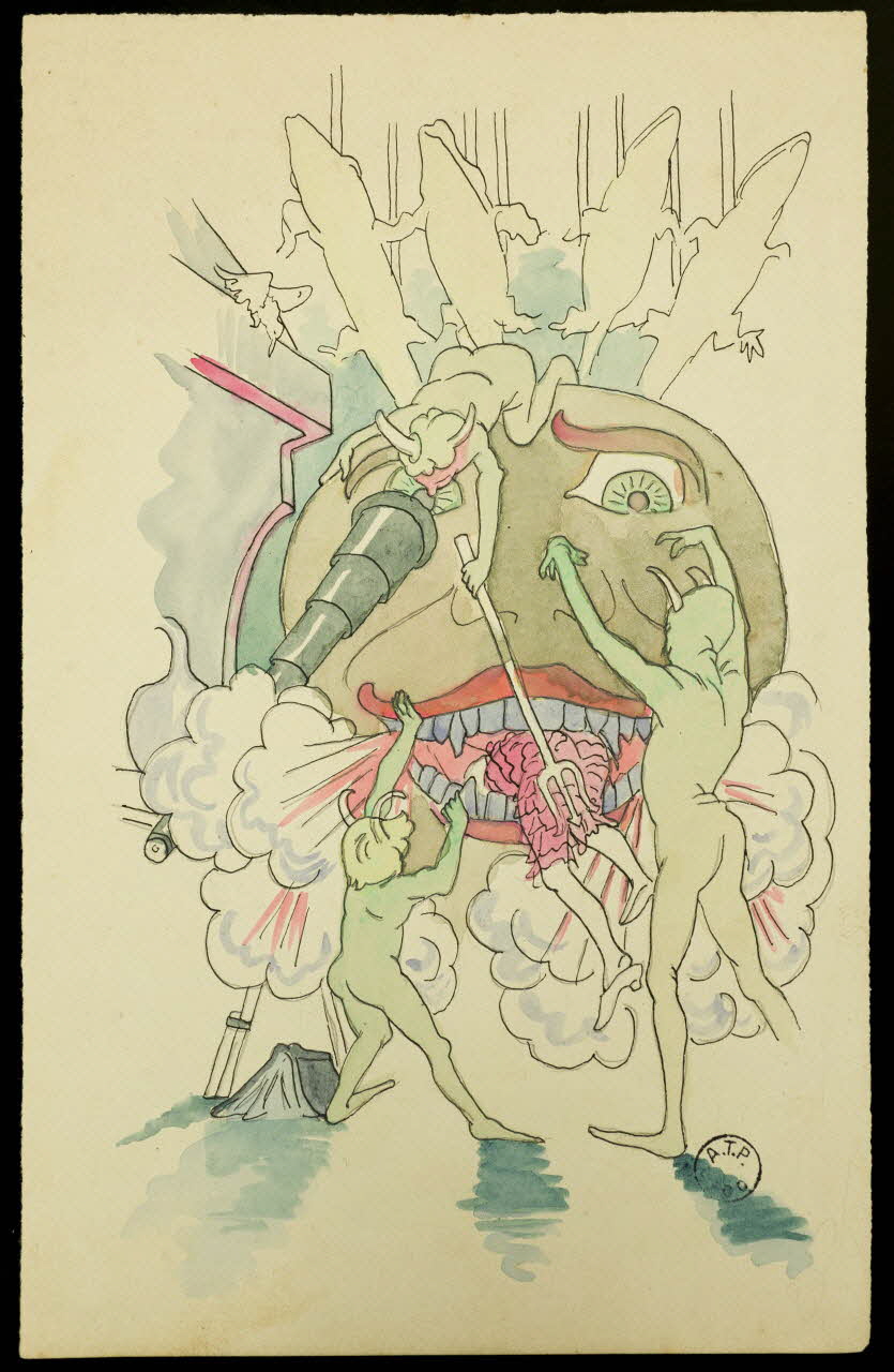 partie d'un ensemble de dessins Représentation théâtrale 1968.102.2741.50 Photo Mucem