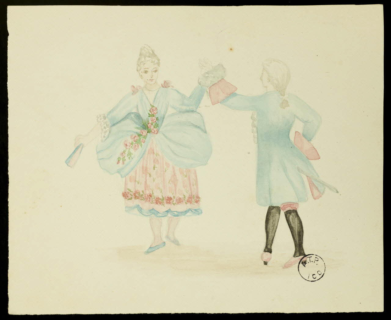 partie d'un ensemble de dessins Danse de couple 1968.102.2741.52 Photo Mucem