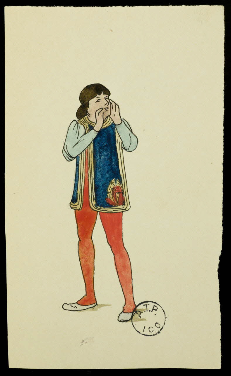 partie d'un ensemble de dessins Jeune homme en costume de scène 1968.102.2741.54 Photo Mucem