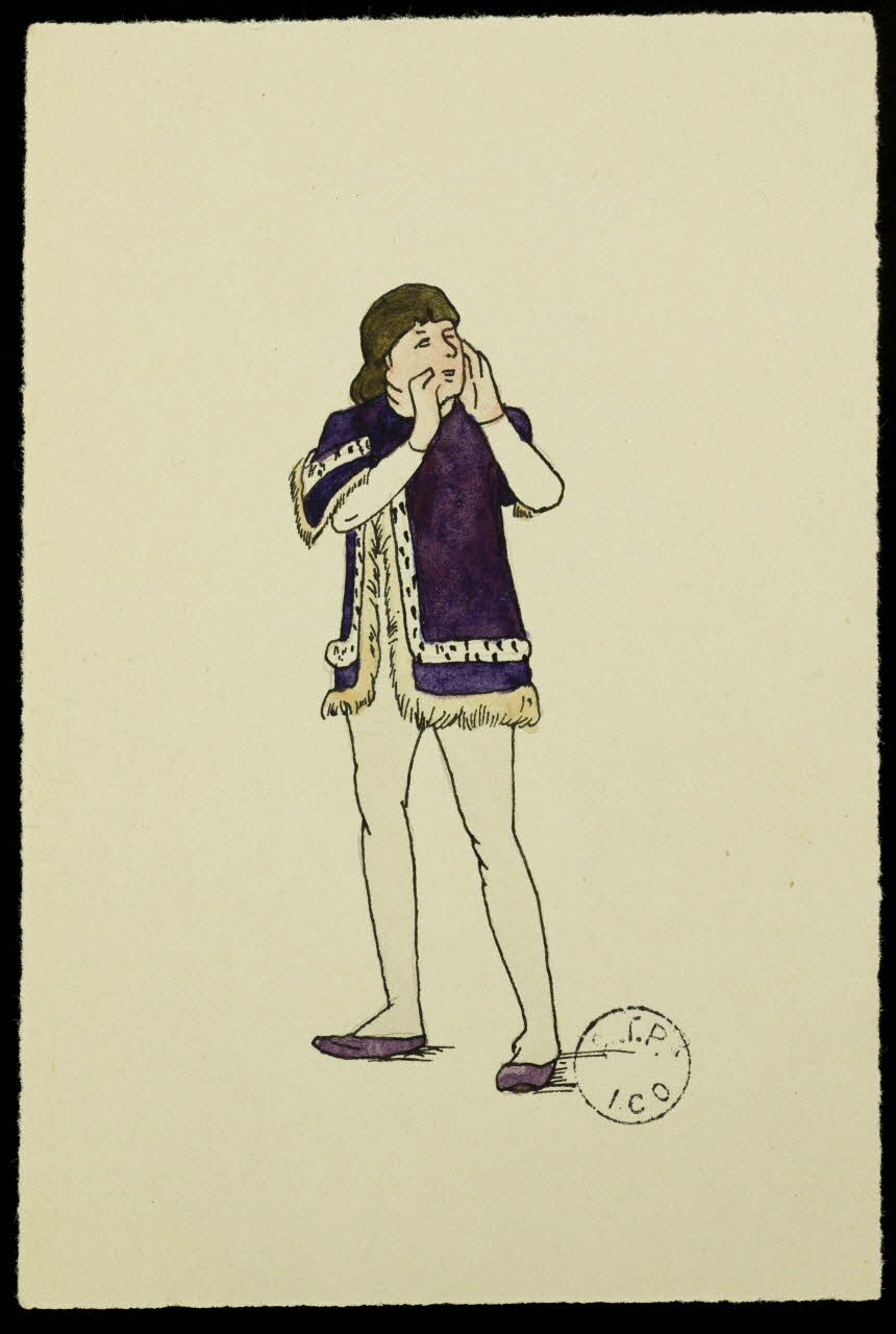 partie d'un ensemble de dessins Jeune homme en costume de scène 1968.102.2741.55 Photo Mucem