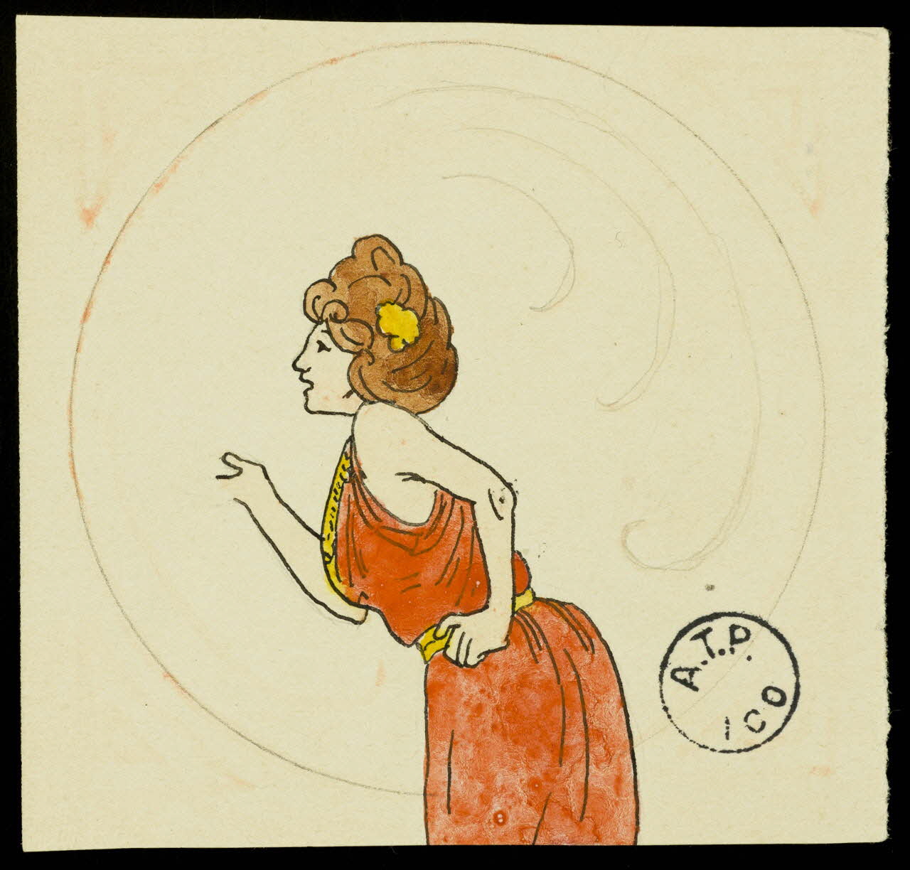 partie d'un ensemble de dessins Femme penchée 1968.102.2741.57 Photo Mucem