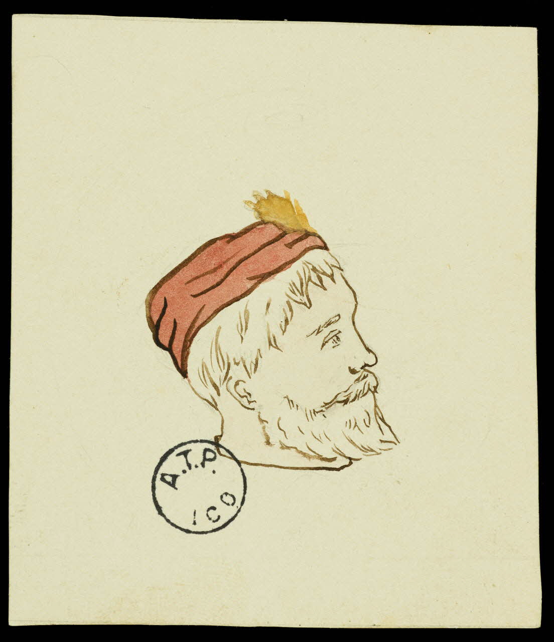 partie d'un ensemble de dessins Portrait d'homme au turban 1968.102.2741.6 Photo Mucem