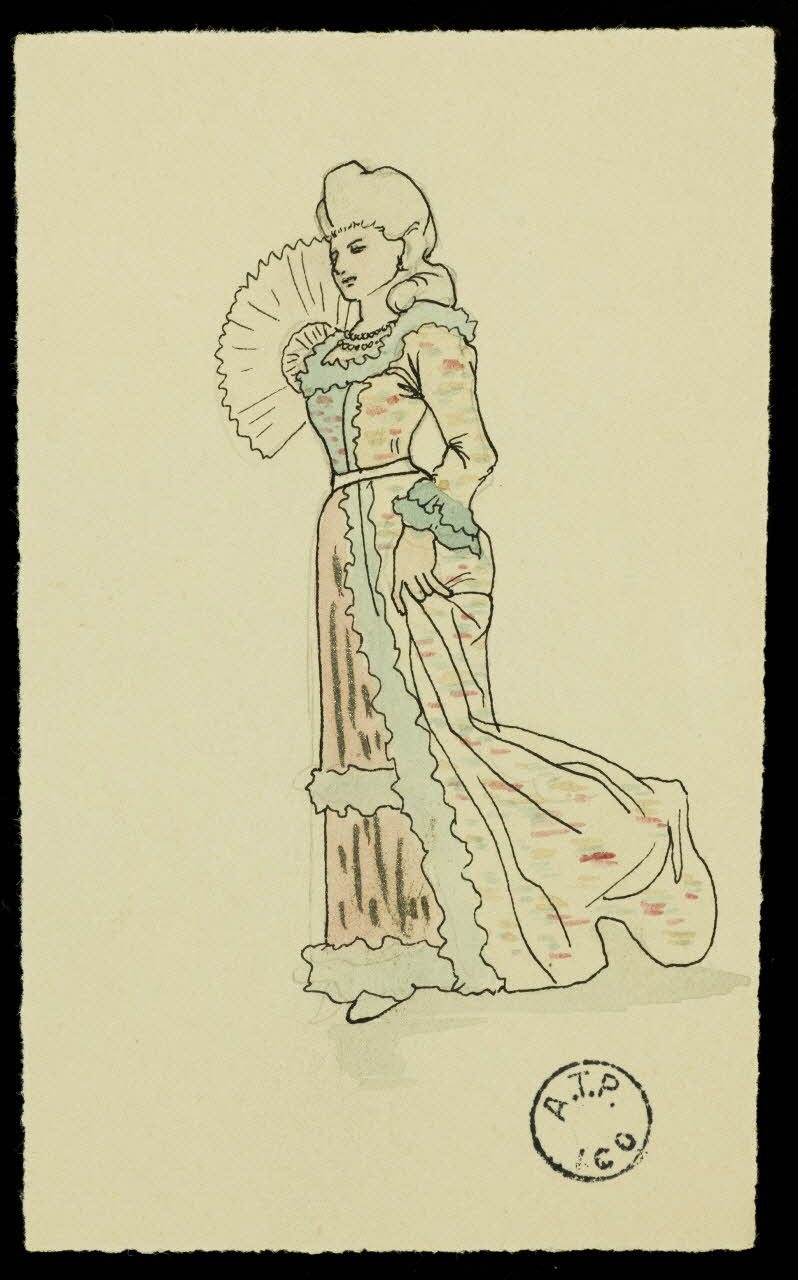 partie d'un ensemble de dessins Femme en costume de scène 1968.102.2741.64 Photo Mucem