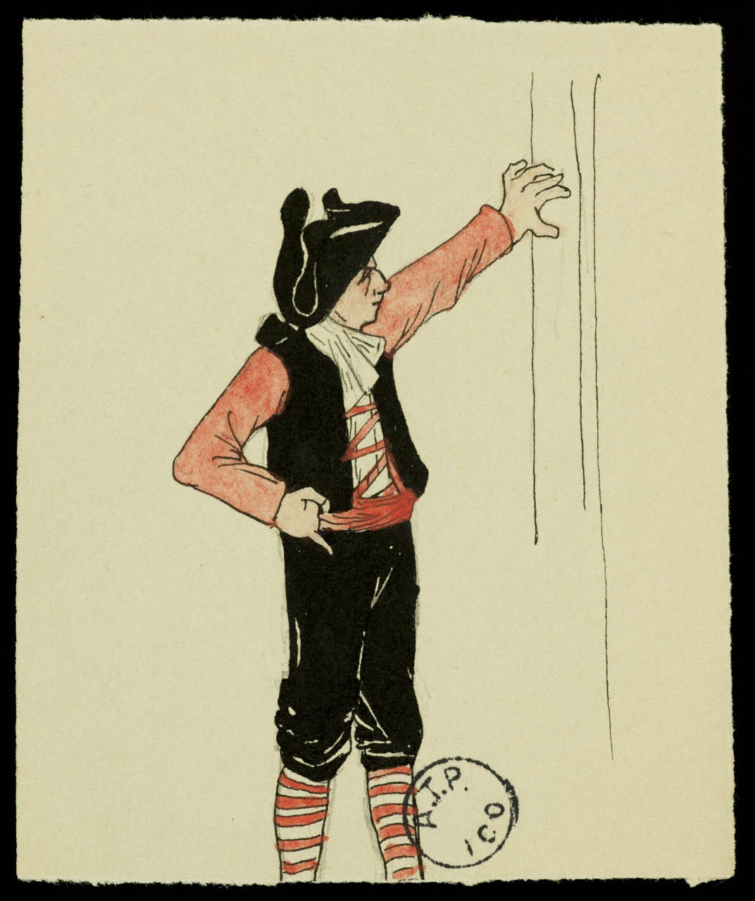 partie d'un ensemble de dessins Homme en costume de scène 1968.102.2741.66 Photo Mucem