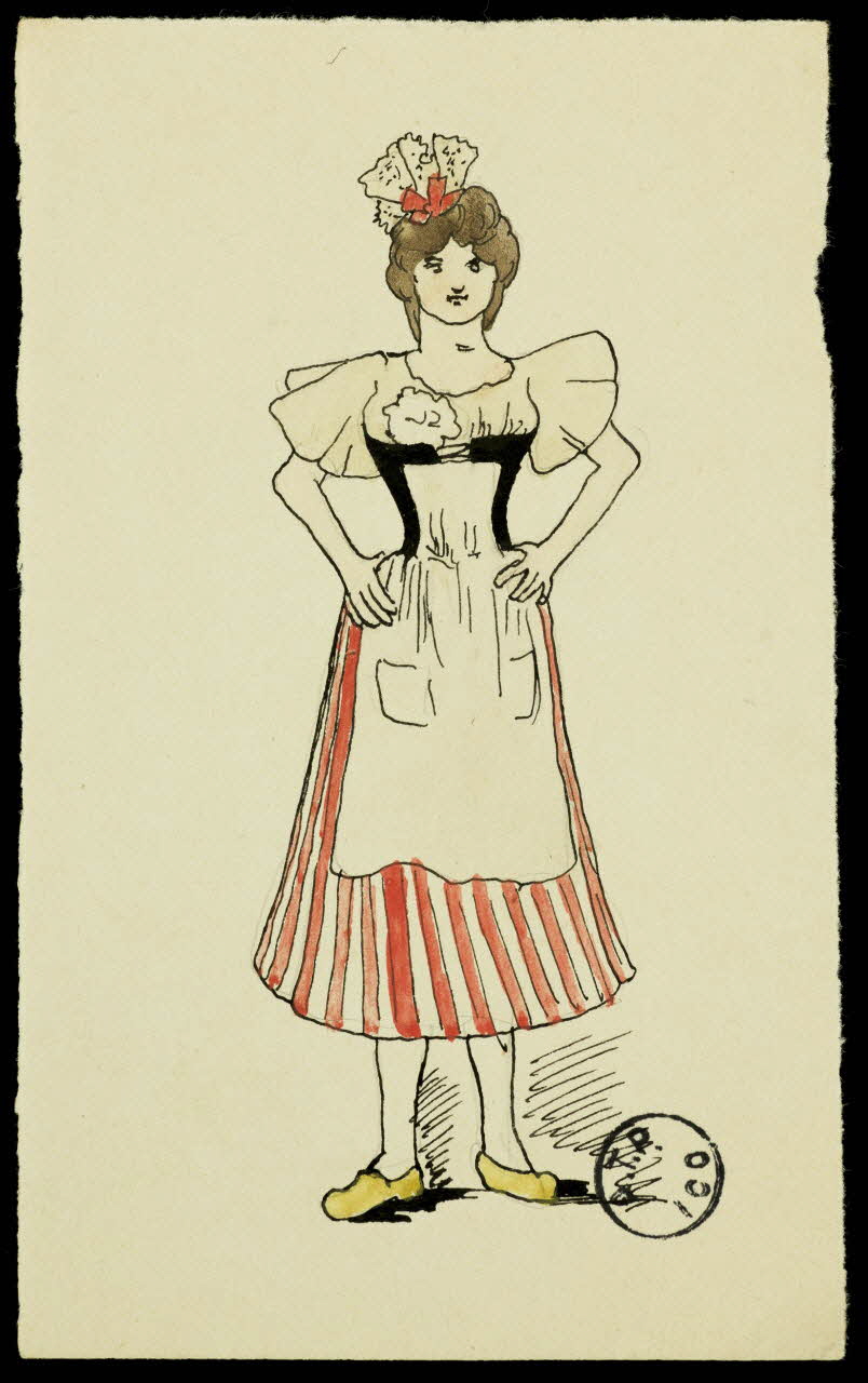 partie d'un ensemble de dessins Femme au tablier 1968.102.2741.7 Photo Mucem