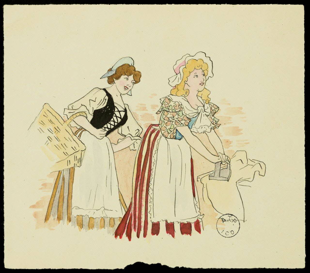 partie d'un ensemble de dessins Femmes repassant 1968.102.2741.9 Photo Mucem