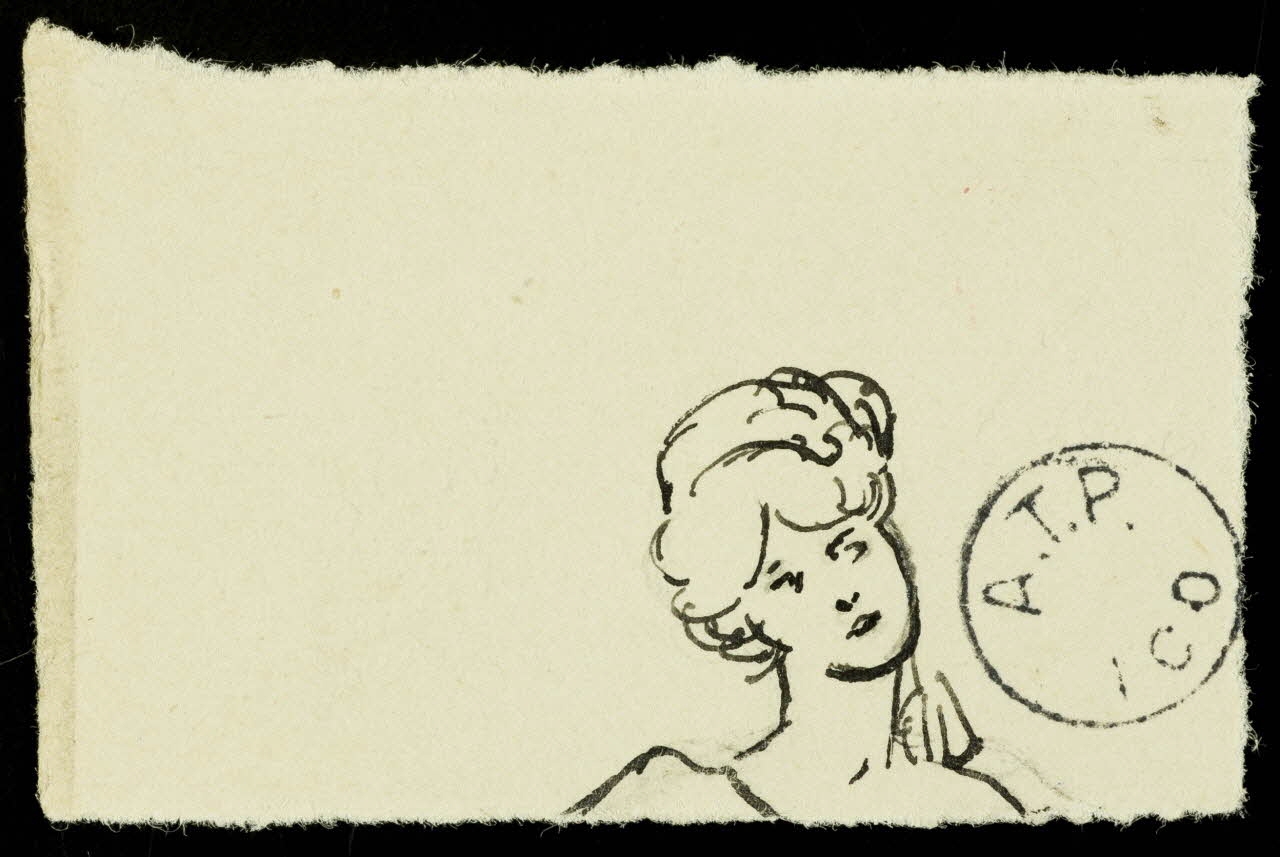 partie d'un ensemble de dessins Tête de femme 1968.102.2742.1 Photo Mucem