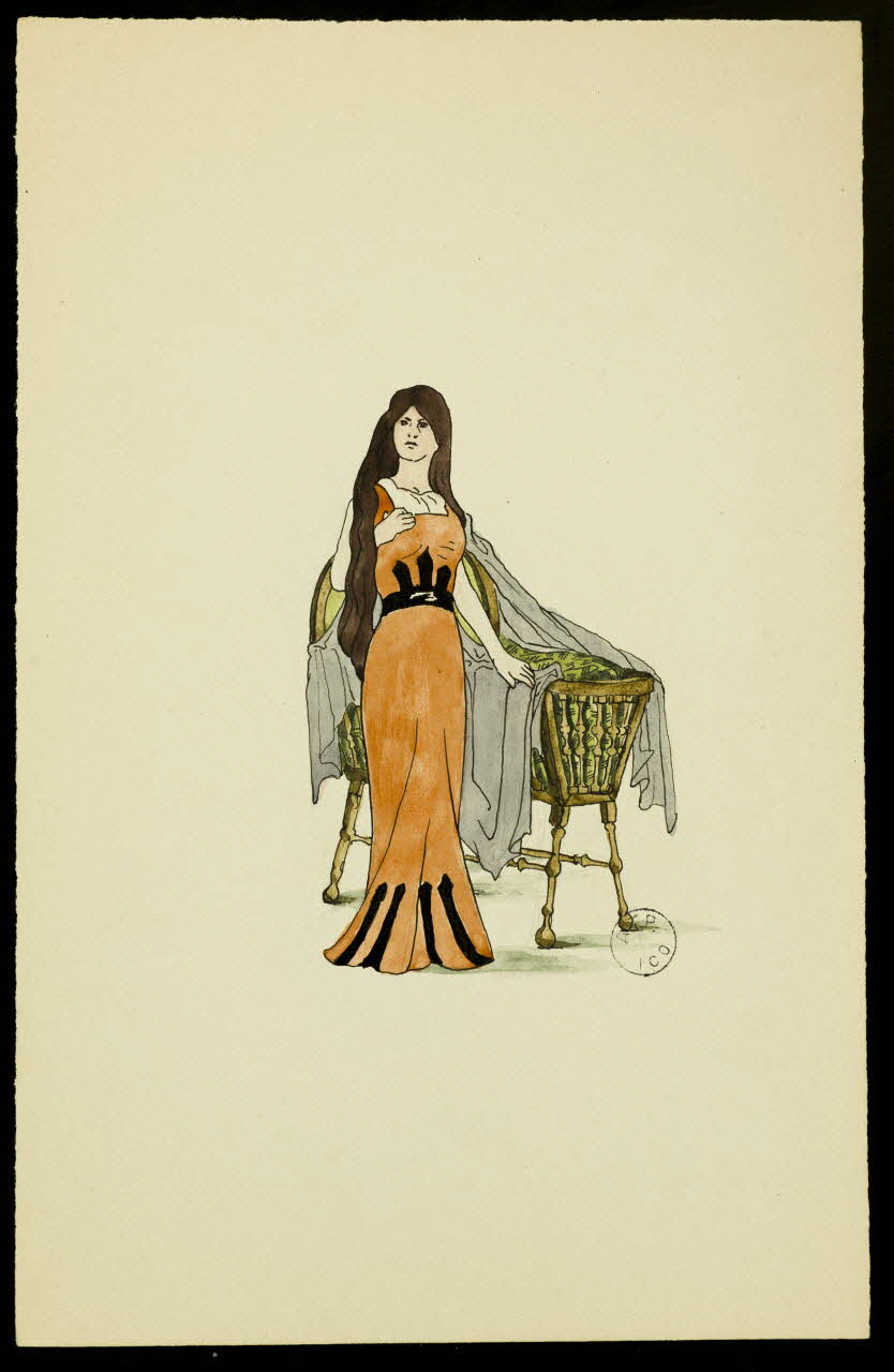 partie d'un ensemble de dessins Femme debout à côté d'un berceau 1968.102.2742.11 Photo Mucem