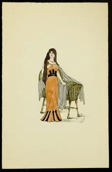 partie d'un ensemble de dessins Femme debout à côté d'un berceau 1968.102.2742.11 Photo Mucem