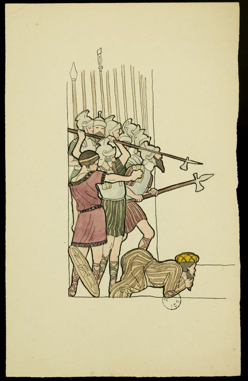 partie d'un ensemble de dessins Groupe de soldats romains 1968.102.2742.13 Photo Mucem