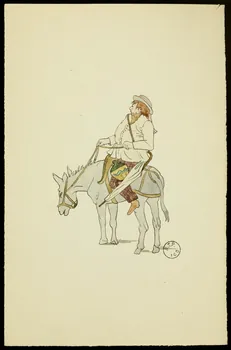 partie d'un ensemble de dessins Homme de cirque sur un mulet 1968.102.2742.19  Photo Mucem