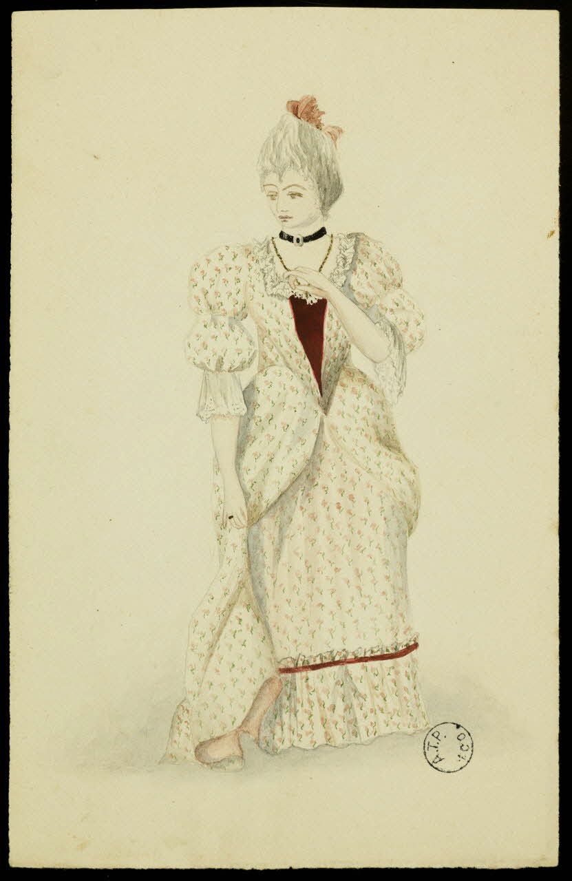 partie d'un ensemble de dessins Femme en costume de scène 1968.102.2742.2 Photo Mucem