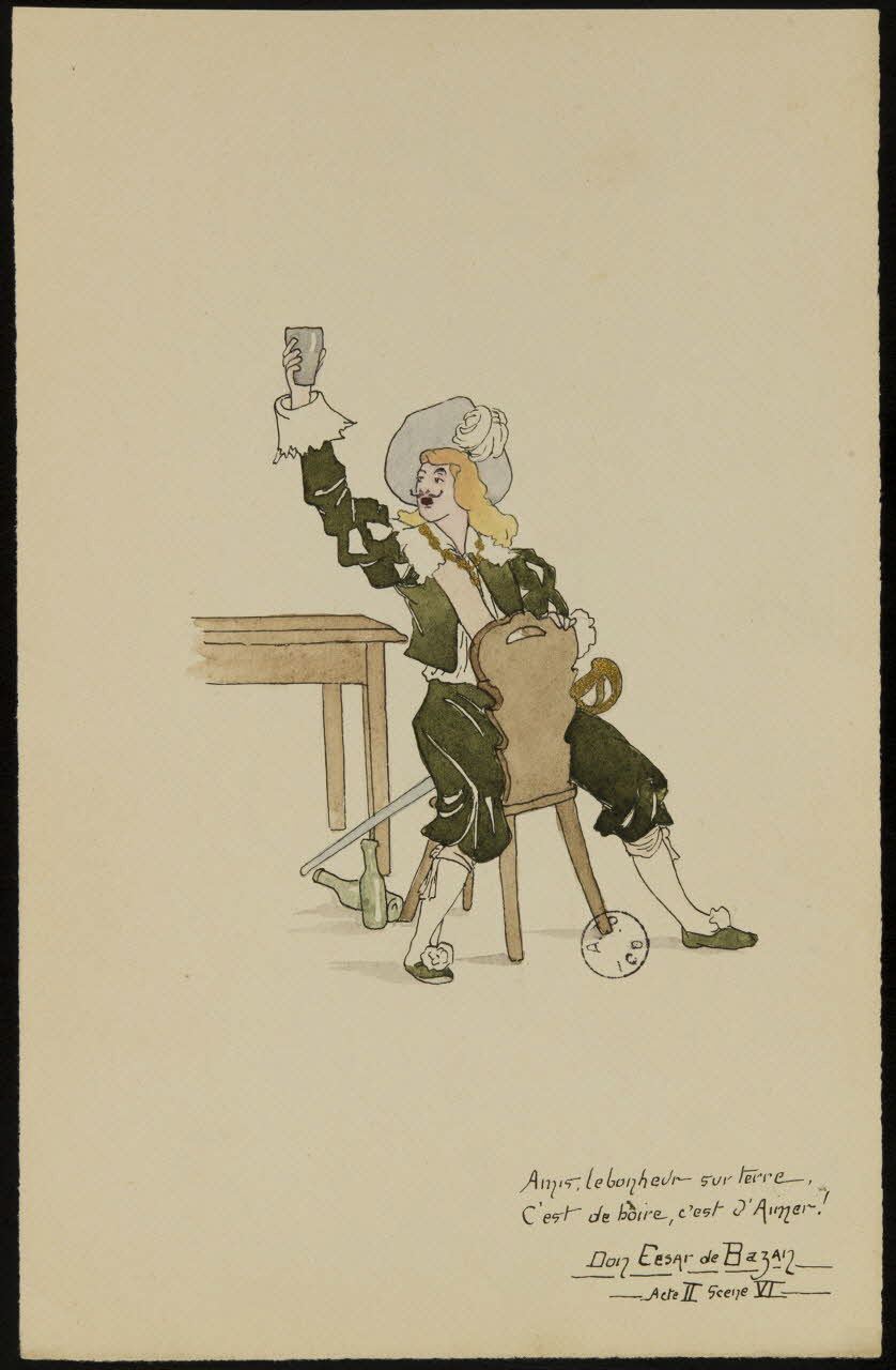 partie d'un ensemble de dessins Don Cesar de Bazan 1968.102.2742.24 Photo Mucem