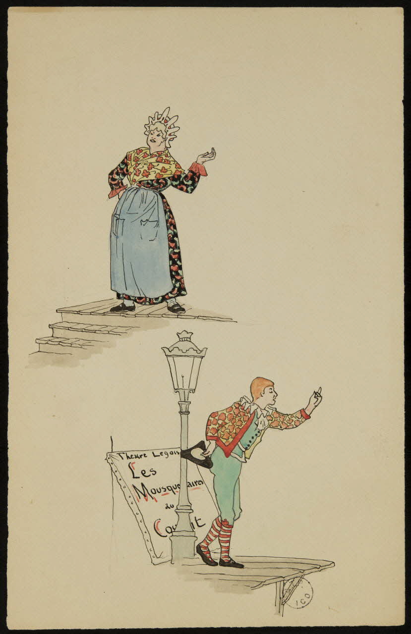 partie d'un ensemble de dessins Personnages de théâtre 1968.102.2742.26 Photo Mucem