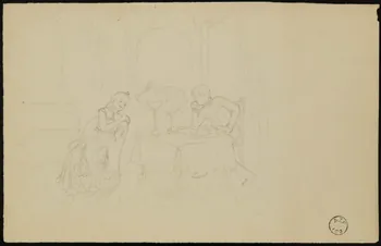 partie d'un ensemble de dessins Homme et femme discutant 1968.102.2742.27 Photo Mucem