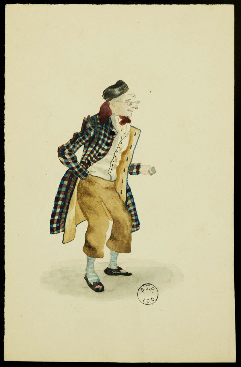 partie d'un ensemble de dessins Vieil homme en costume de scène 1968.102.2742.3 Photo Mucem