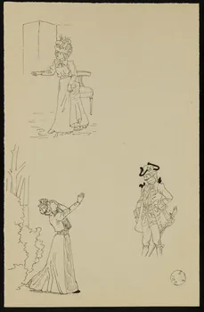 partie d'un ensemble de dessins Esquisse de personnages 1968.102.2742.31 Photo Mucem