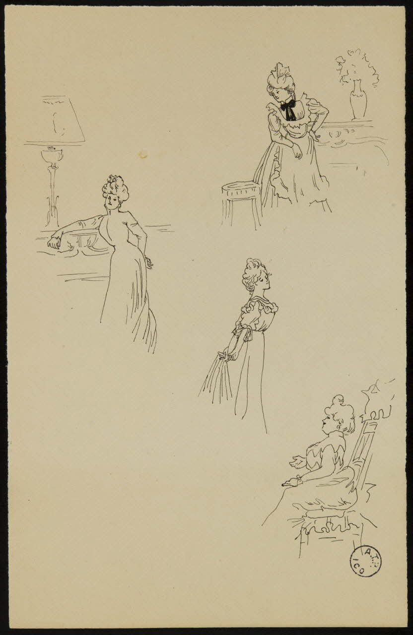 partie d'un ensemble de dessins Esquisse de femmes 1968.102.2742.35 Photo Mucem