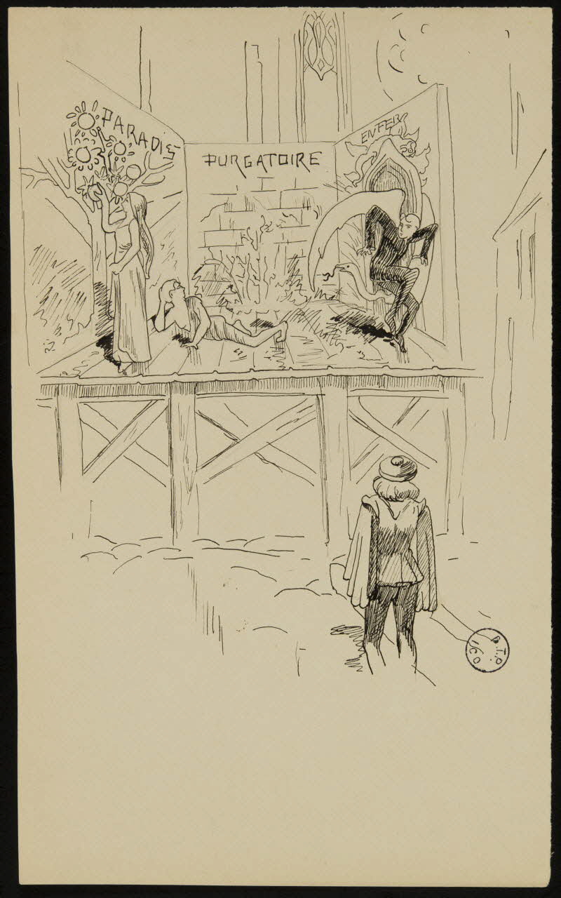 partie d'un ensemble de dessins PARADIS  PURGATOIRE  ENFER 1968.102.2742.39 Photo Mucem