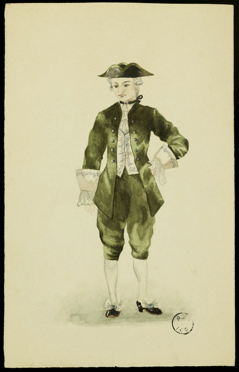 partie d'un ensemble de dessins Homme en costume de scène 1968.102.2742.4 Photo Mucem