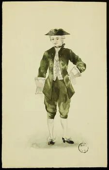 partie d'un ensemble de dessins Homme en costume de scène 1968.102.2742.4 Photo Mucem