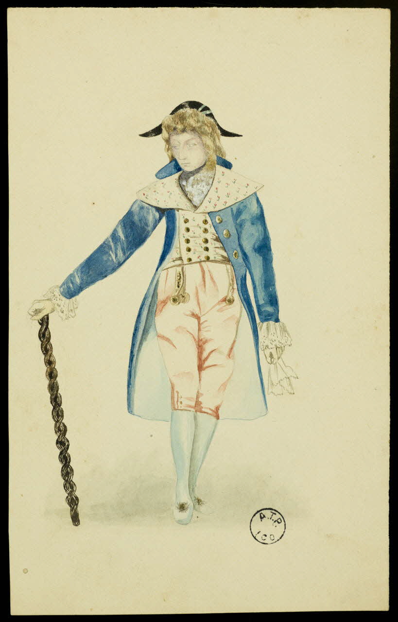 partie d'un ensemble de dessins Homme en costume de scène 1968.102.2742.6 Photo Mucem