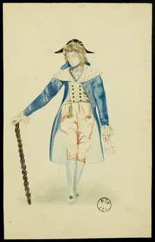 partie d'un ensemble de dessins Homme en costume de scène 1968.102.2742.6 Photo Mucem