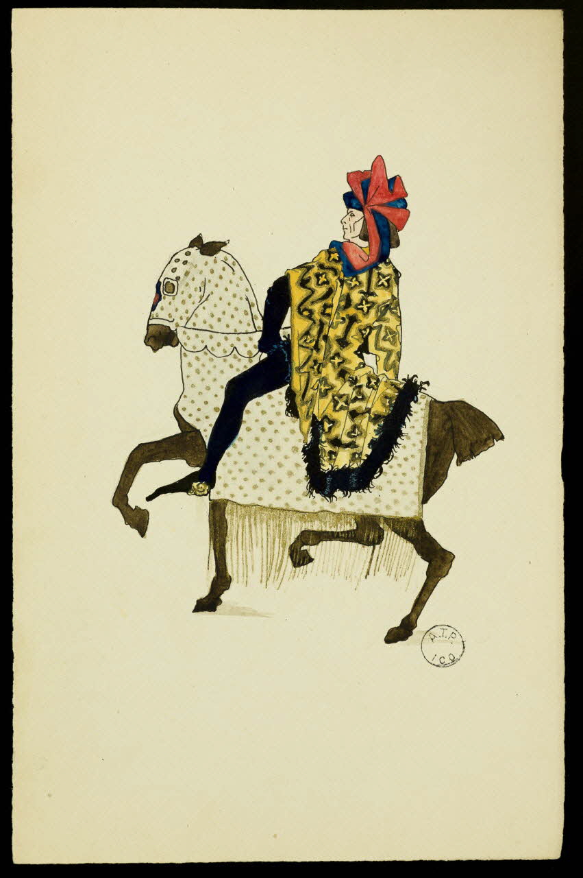 partie d'un ensemble de dessins Homme à cheval 1968.102.2742.7 Photo Mucem