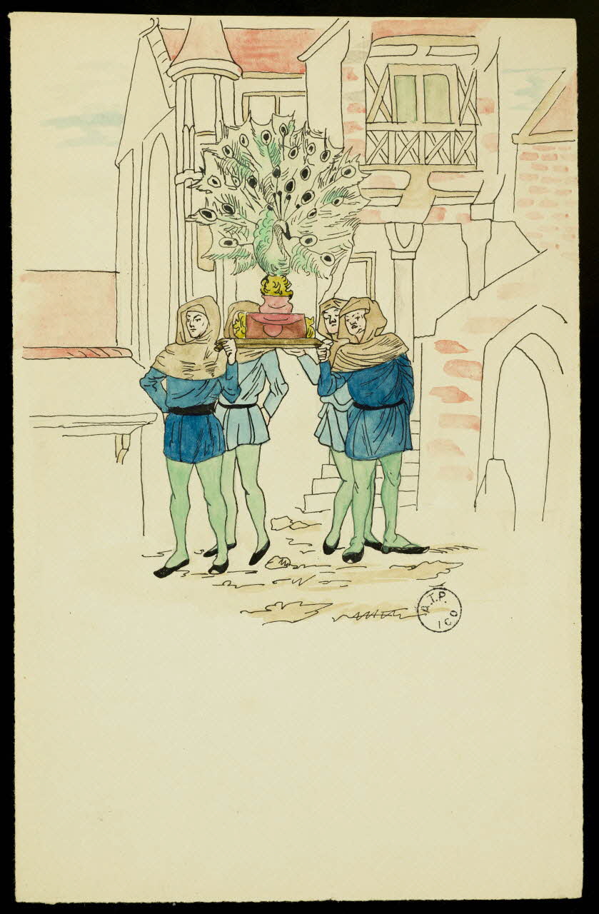 partie d'un ensemble de dessins La parade du paon 1968.102.2742.8 Photo Mucem