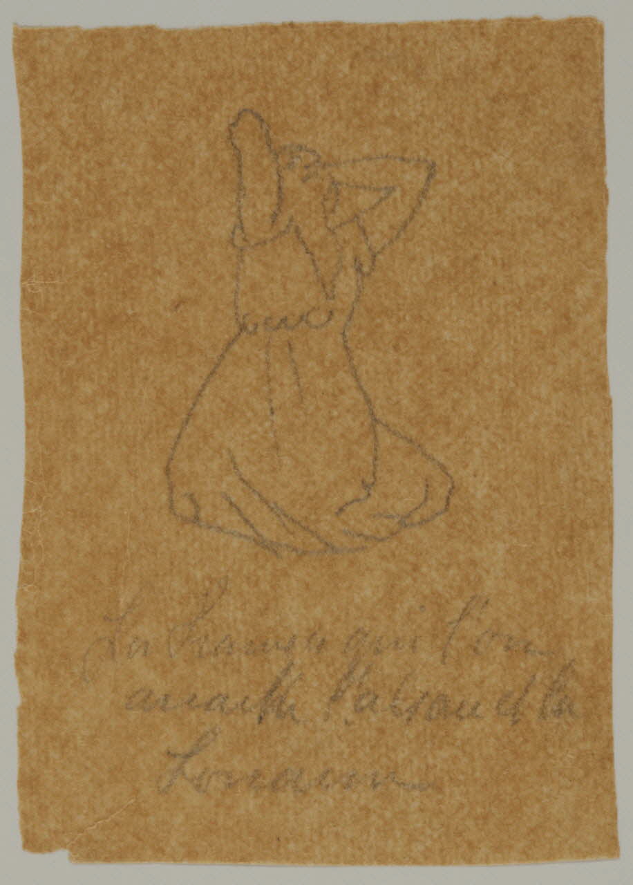 partie d'un ensemble de dessins Femme agenouillée 1968.102.2743.7 Photo Mucem