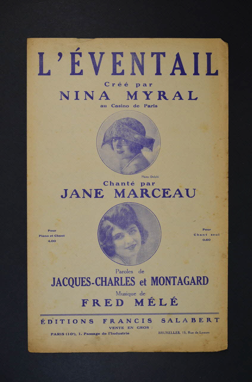 André Montagard ; Jacques Charles ; Fred Mêlé ; Francis F. Salabert chanson petit format Île-de-France, France 1923 1966.158.107 Photo Mucem