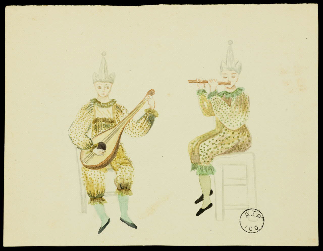 partie d'un ensemble de dessins Musiciens 1968.102.2762.4 Photo Mucem