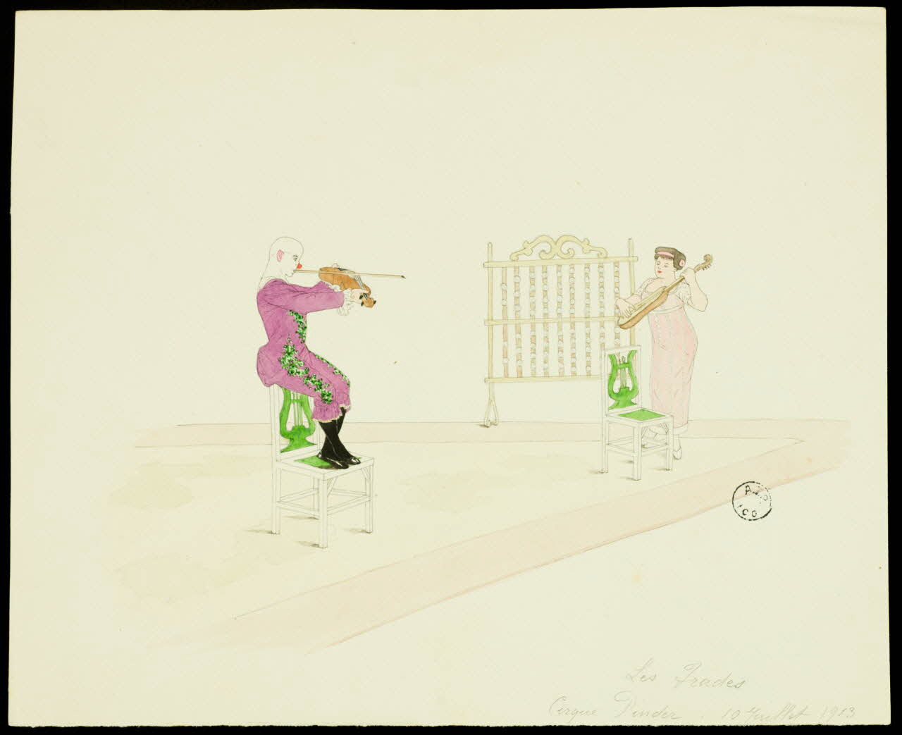 partie d'un ensemble de dessins Les Trades  Cirque Pinder. 1968.102.2775.4 Photo Mucem