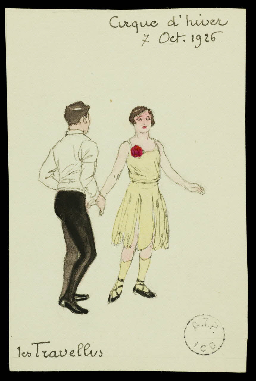 partie d'un ensemble de dessins Cirque d'hiver  les Travellis 1968.102.2777 Photo Mucem