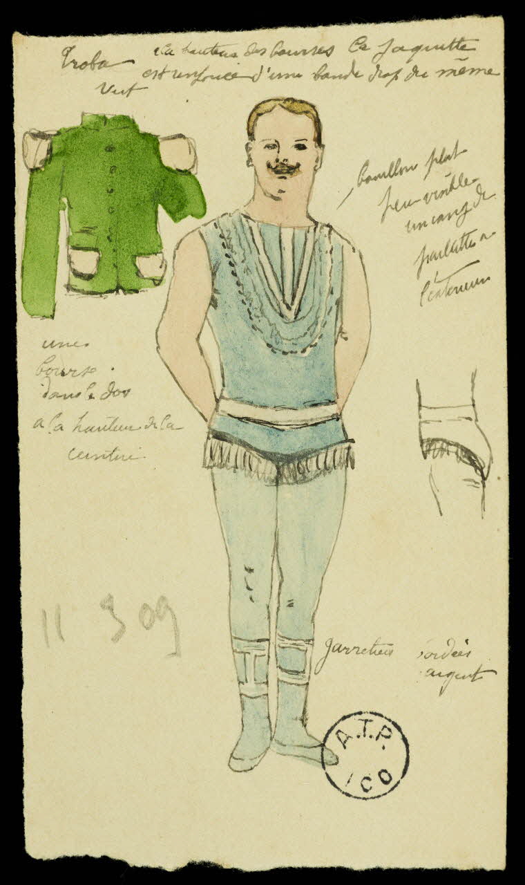 partie d'un ensemble de dessins Costume d'homme 1968.102.2780.1 Photo Mucem